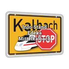 Info-Stand der BI am Edeka in Mittelkalbach